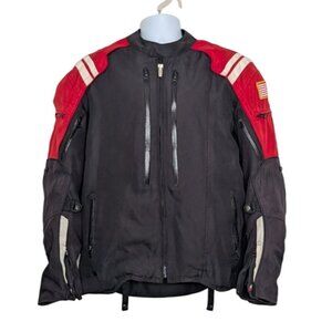 Joe Rocket Atomic Street Riding Jacket Mens Size Large Black Lined Armor Moto
